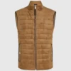 Gilet trapuntato in finta pelle scamosciata