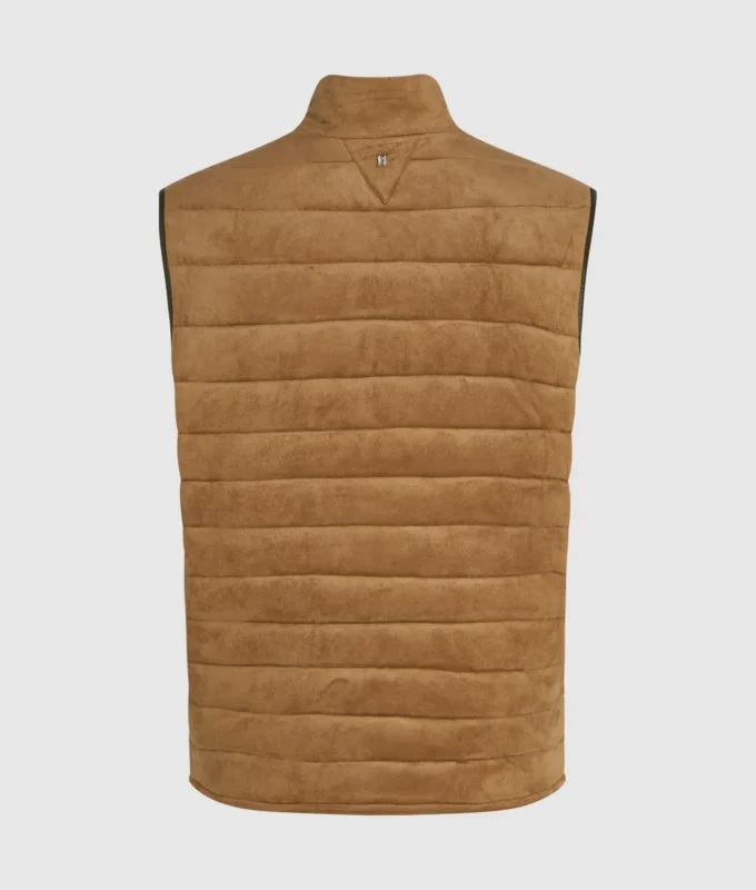 Gilet trapuntato in finta pelle scamosciata