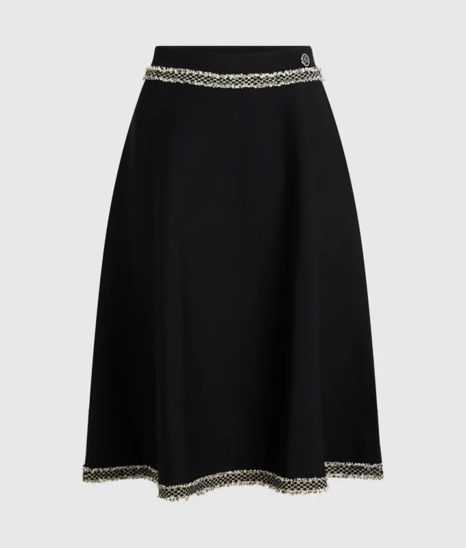 Gonna in maglia con dettagli bouclé Gonna in maglia con dettagli bouclé