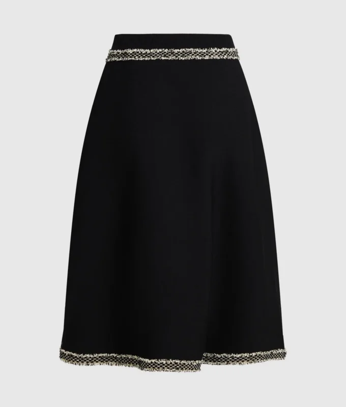 Gonna in maglia con dettagli bouclé Gonna in maglia con dettagli bouclé