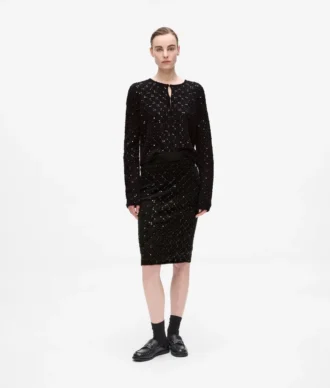 Gonna in maglia con paillettes