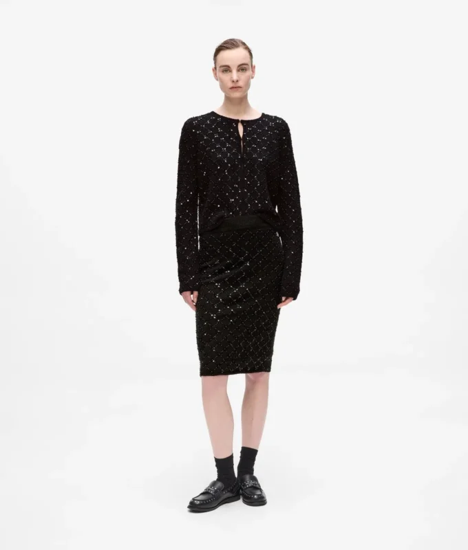 Gonna in maglia con paillettes Gonna in maglia con paillettes