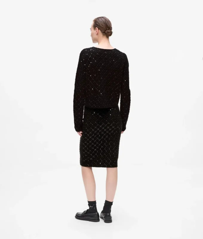 Gonna in maglia con paillettes Gonna in maglia con paillettes