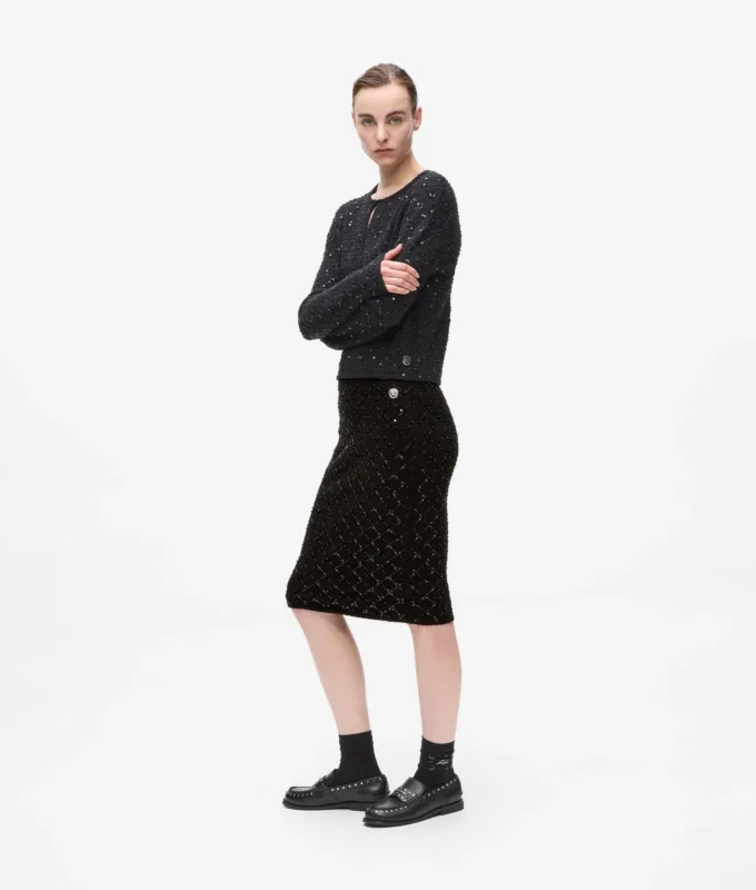 Gonna in maglia con paillettes Gonna in maglia con paillettes