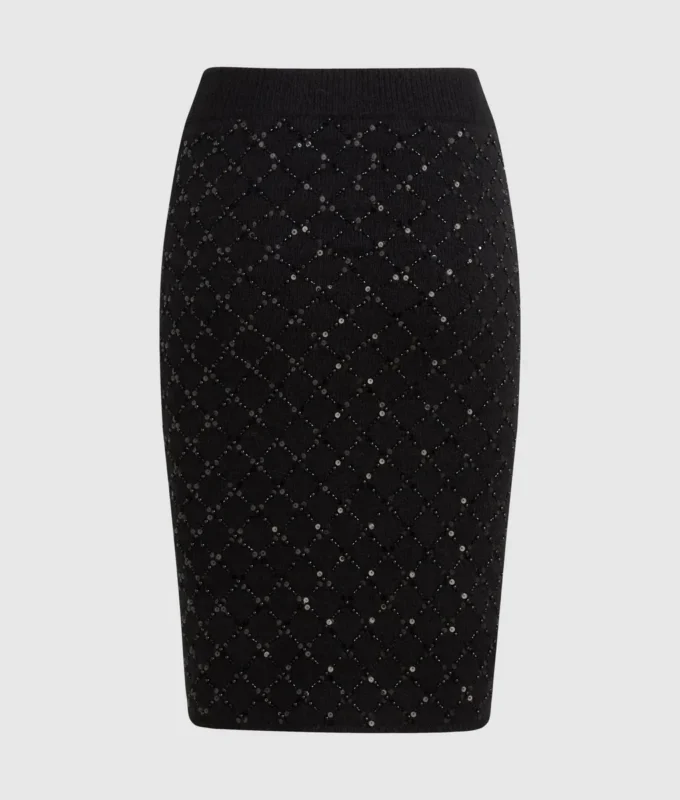 Gonna in maglia con paillettes Gonna in maglia con paillettes