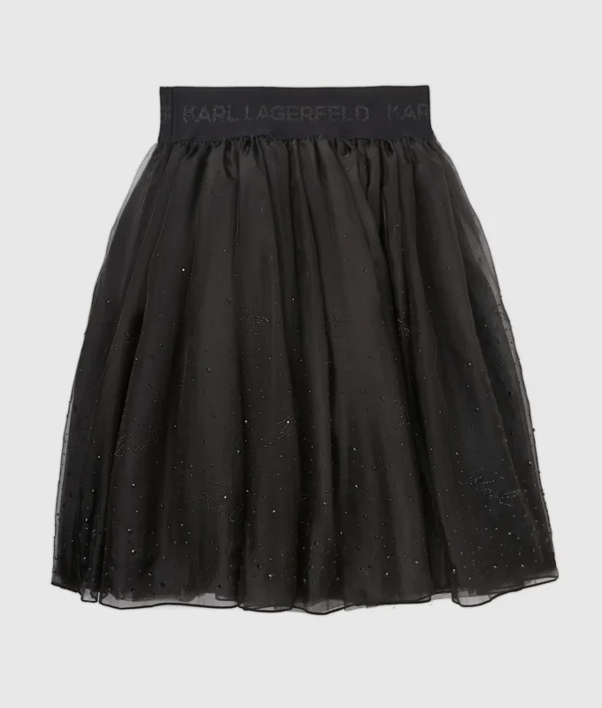 Gonna in rete con strass da bambina