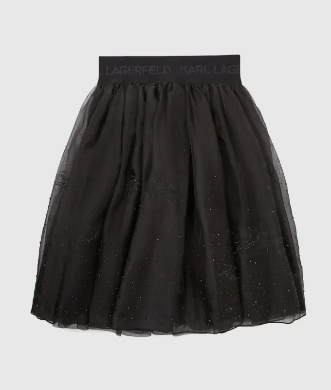 Gonna in rete con strass da bambina