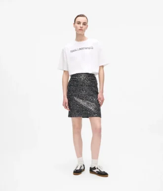 Gonna in tweed con paillettes
