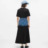 Gonna lunga con pannello in denim Gonna lunga con pannello in denim
