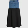 Gonna lunga con pannello in denim Gonna lunga con pannello in denim