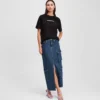 GONNA LUNGA IN DENIM UTILITY GONNA LUNGA IN DENIM UTILITY