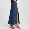GONNA LUNGA IN DENIM UTILITY GONNA LUNGA IN DENIM UTILITY