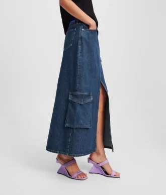 GONNA LUNGA IN DENIM UTILITY GONNA LUNGA IN DENIM UTILITY
