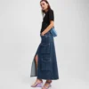 GONNA LUNGA IN DENIM UTILITY GONNA LUNGA IN DENIM UTILITY
