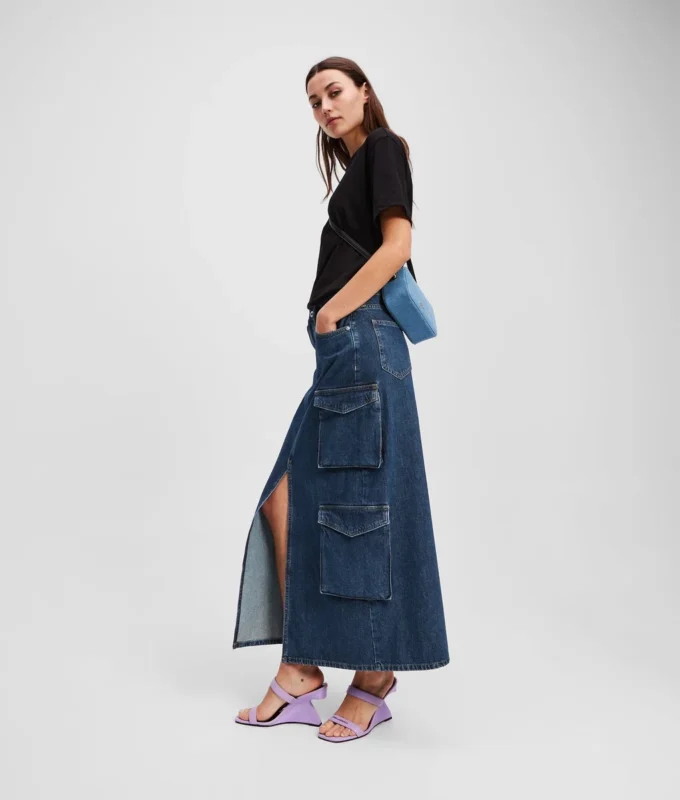 GONNA LUNGA IN DENIM UTILITY GONNA LUNGA IN DENIM UTILITY
