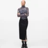 Gonna midi in denim con lacci Gonna midi in denim con lacci