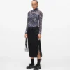 Gonna midi in denim con lacci Gonna midi in denim con lacci