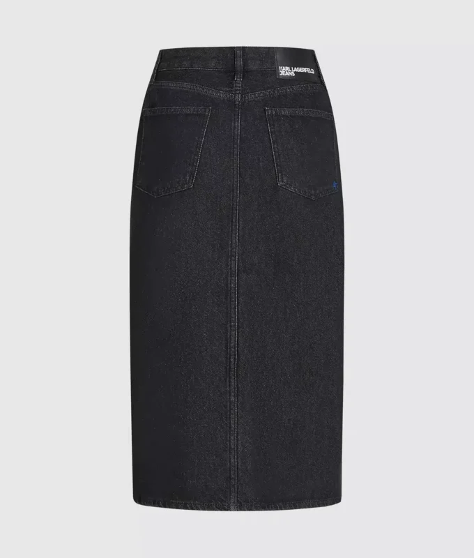Gonna midi in denim con lacci Gonna midi in denim con lacci