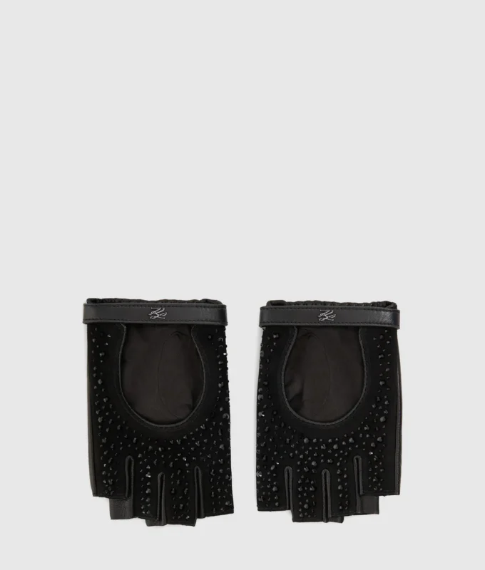 Guanti senza dita K/Autograph con strass