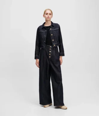 JEANS A GAMBA LARGA CON CHIUSURA CON BOTTONI