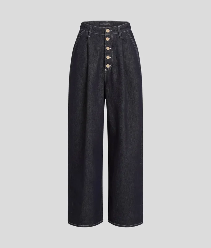 JEANS A GAMBA LARGA CON CHIUSURA CON BOTTONI JEANS A GAMBA LARGA CON CHIUSURA CON BOTTONI