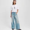 JEANS A GAMBA LARGA CON PIEGHE JEANS A GAMBA LARGA CON PIEGHE