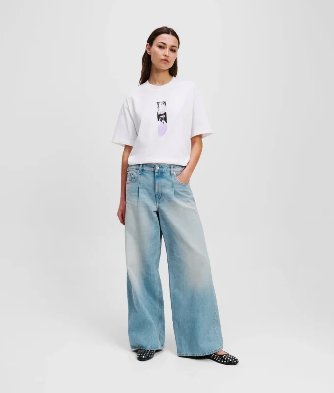 JEANS A GAMBA LARGA CON PIEGHE JEANS A GAMBA LARGA CON PIEGHE