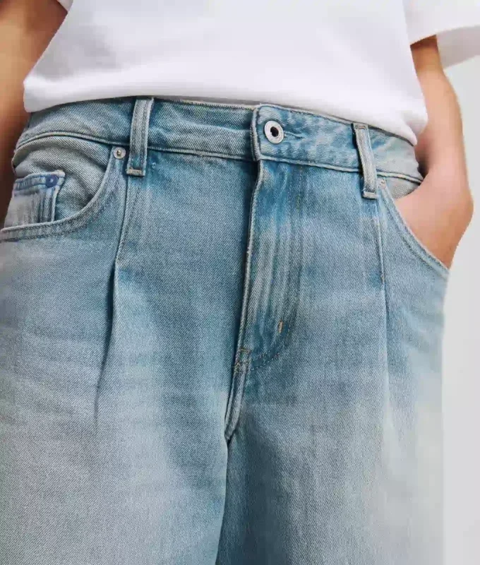 JEANS A GAMBA LARGA CON PIEGHE JEANS A GAMBA LARGA CON PIEGHE