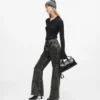 Jeans a vita alta con cuciture Jeans a vita alta con cuciture