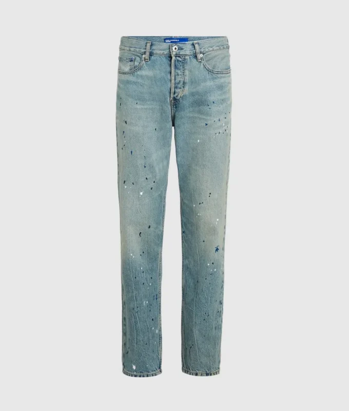 Jeans affusolati con spruzzi di vernice