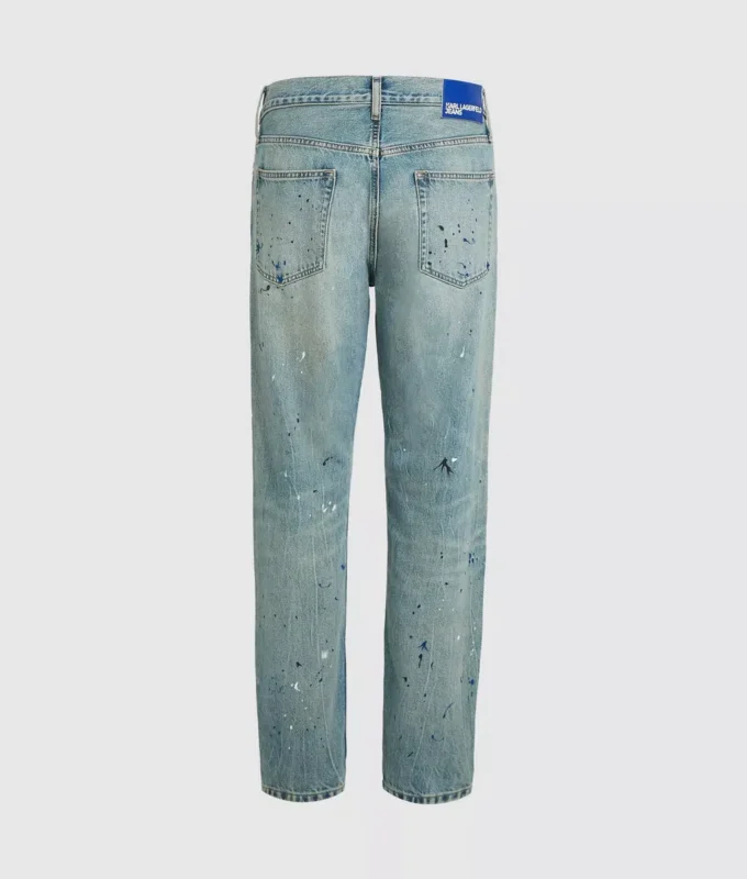 Jeans affusolati con spruzzi di vernice