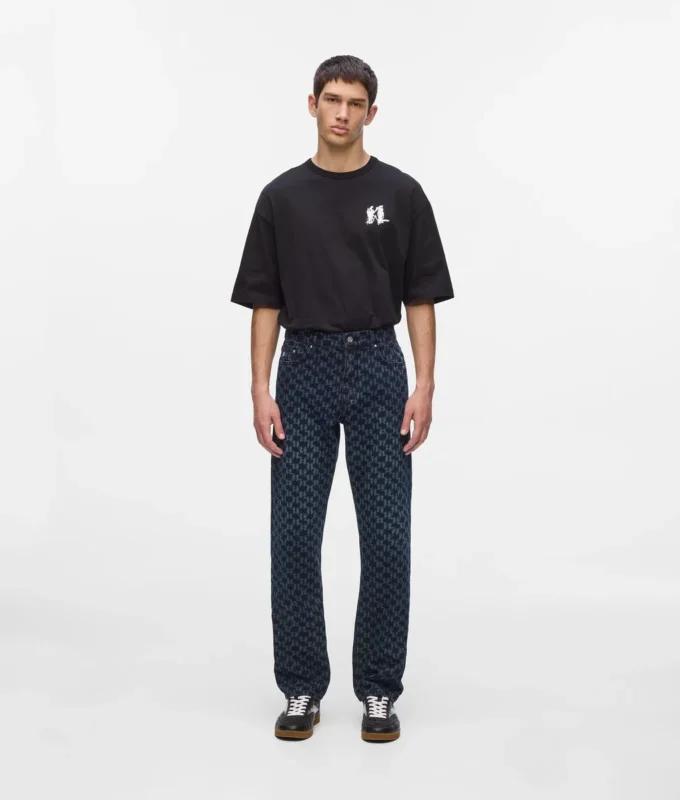 Jeans con monogramma su tutta la superficie Jeans con monogramma su tutta la superficie