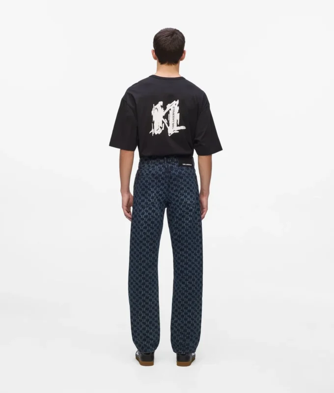Jeans con monogramma su tutta la superficie Jeans con monogramma su tutta la superficie