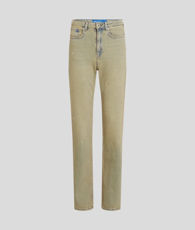 JEANS DIRITTI A VITA ALTA CON BORCHIE JEANS DIRITTI A VITA ALTA CON BORCHIE