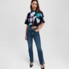 JEANS DIRITTI A VITA ALTA CON ORLO SPACCATO JEANS DIRITTI A VITA ALTA CON ORLO SPACCATO