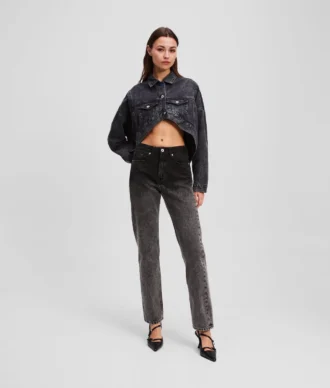 JEANS DIRITTI A VITA ALTA OMBRÉ
