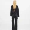 Jeans dritti a vita alta con spacchi sulle gambe