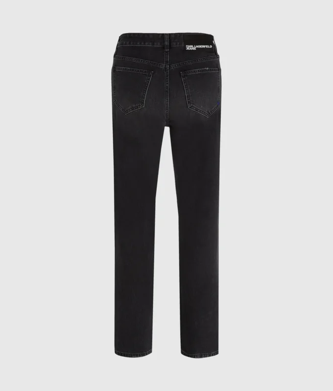 Jeans dritti a vita alta con spacchi sulle gambe