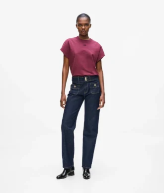 Jeans dritti con dettagli bottoni