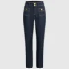 Jeans dritti con dettagli bottoni Jeans dritti con dettagli bottoni