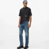Jeans dritti con lavaggio vintage