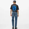 Jeans dritti con lavaggio vintage