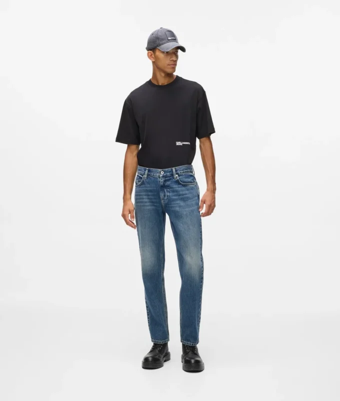 Jeans dritti con lavaggio vintage