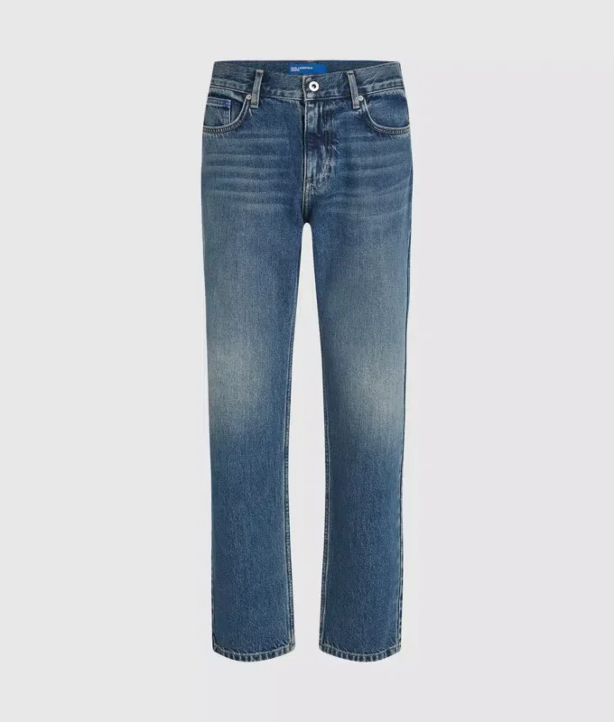 Jeans dritti con lavaggio vintage