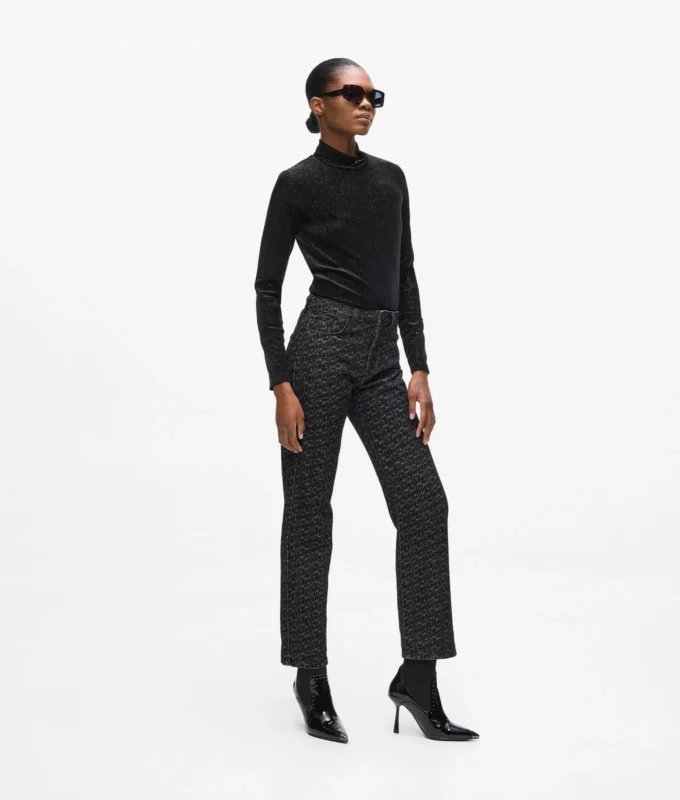 Jeans dritti con stampa all-over Jeans dritti con stampa all-over