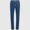 Jeans mom con borchie