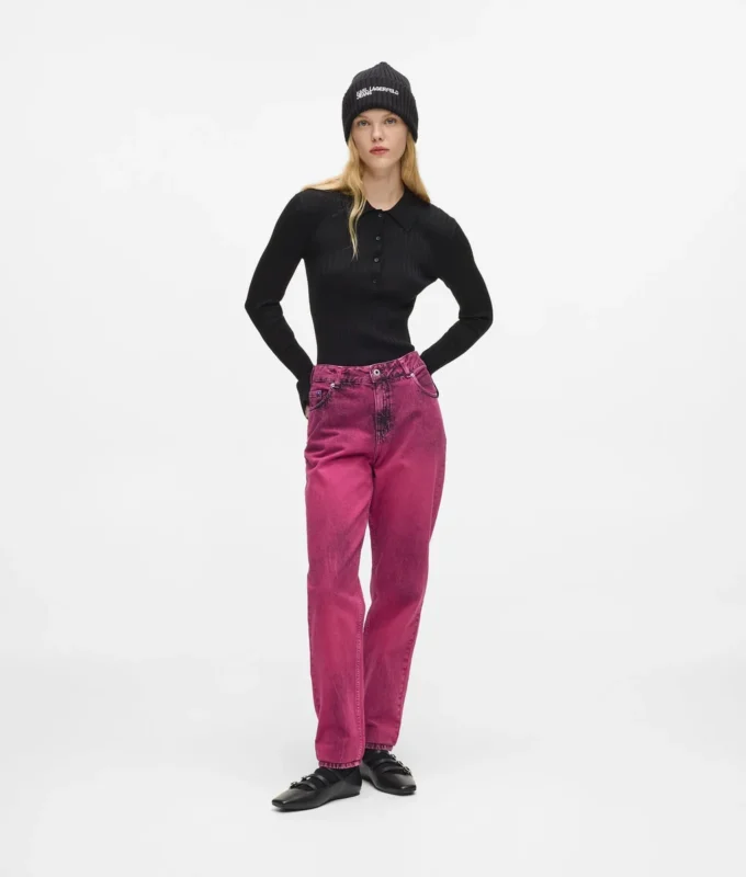 Jeans mom con effetto spray Jeans mom con effetto spray