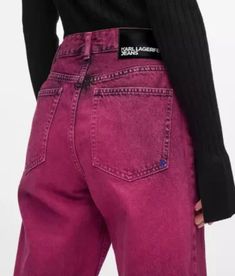 Jeans mom con effetto spray