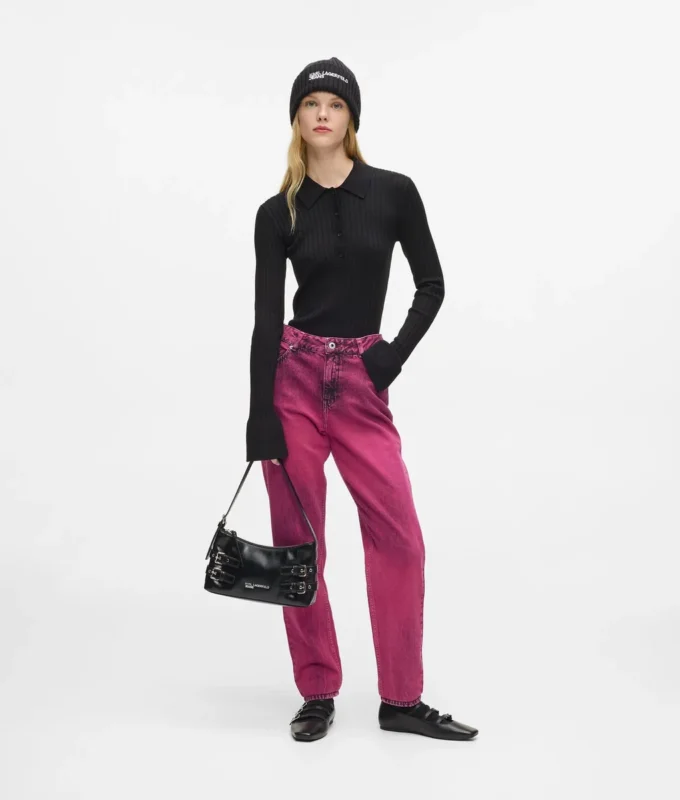 Jeans mom con effetto spray Jeans mom con effetto spray