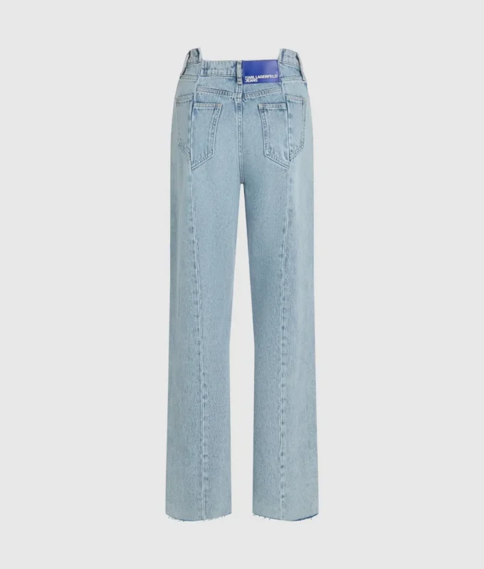 Jeans rilassati a vita media con cuciture Jeans rilassati a vita media con cuciture